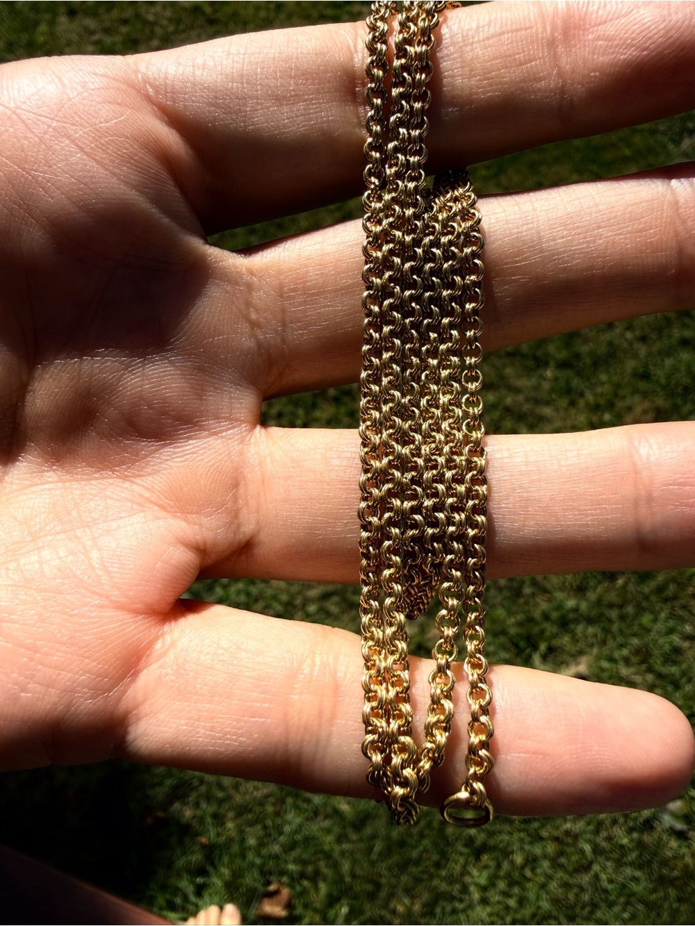 Solid 20k gold mini rolo link chain 24”